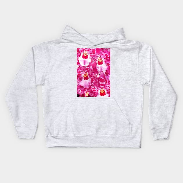 Pink Orchids Kids Hoodie by Ludwig Wagner